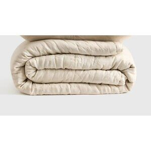 NWT Quince European Linen Dream Quilt – Queen Size, Sand (No Shams)